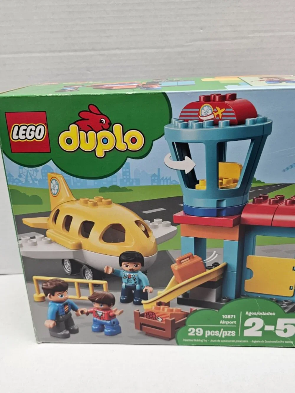 Lego Duplo Town Airport Tower Plane Pilot Luggage Boy Girl Toddler 10871 Set +